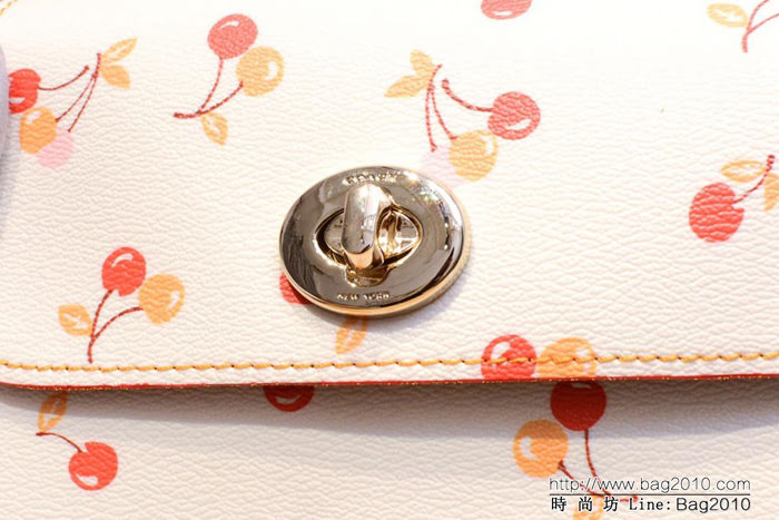 COACH蔻馳 31386新款 女士櫻桃 Bowery鏈條小方塊挎包 單肩包  Chz1580